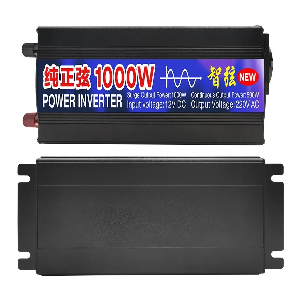 Pure Sine Wave Inverter 2000W 1000W 1600W 12V 24V 48V AC 220V 50Hz 60Hz Power Inverter Home Car Converter Solar Energy