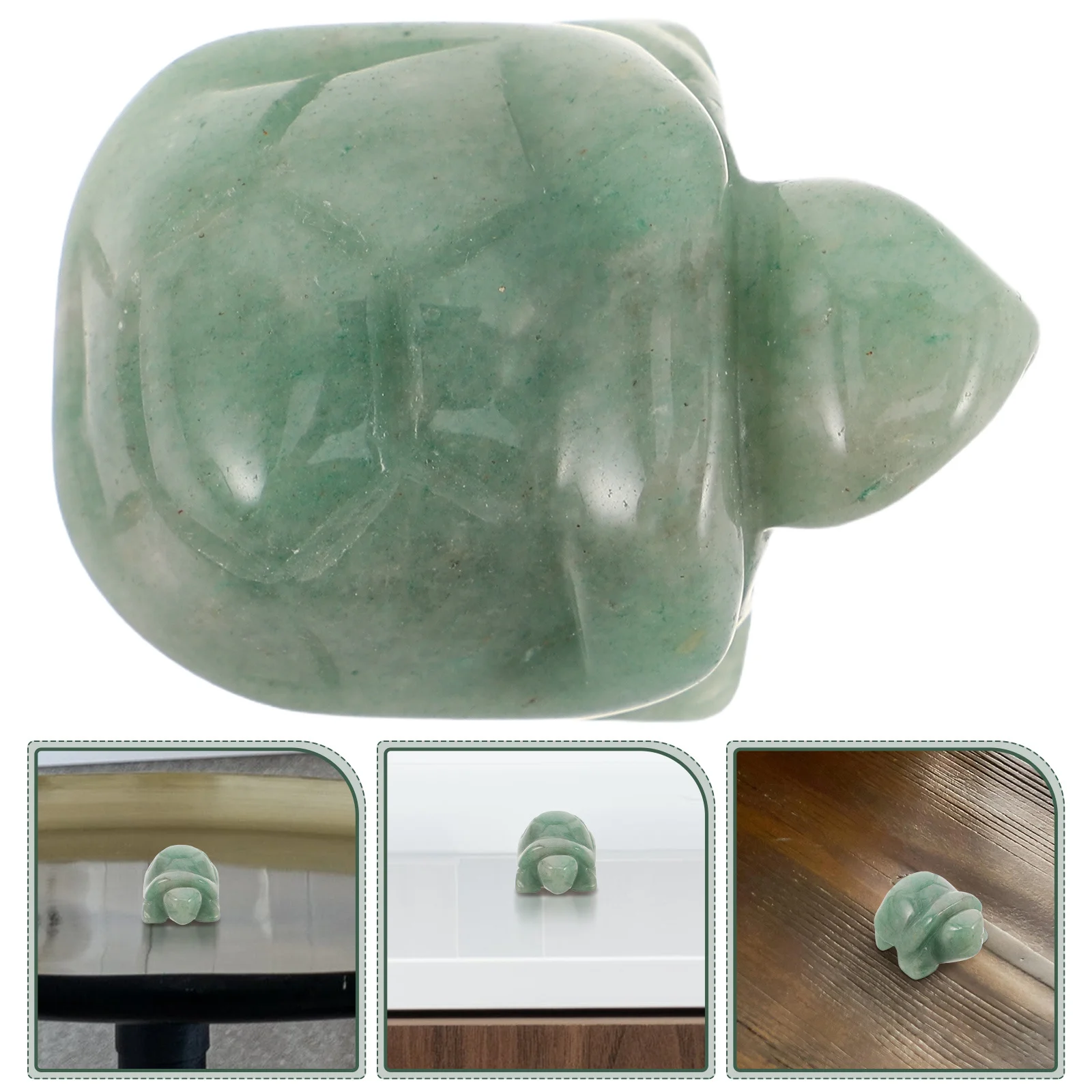 

Miniature Aventurine Turtle Crystal Jade Stone Sculpture Home Office Desk Decoration Ornament Tiny Animal Figurines