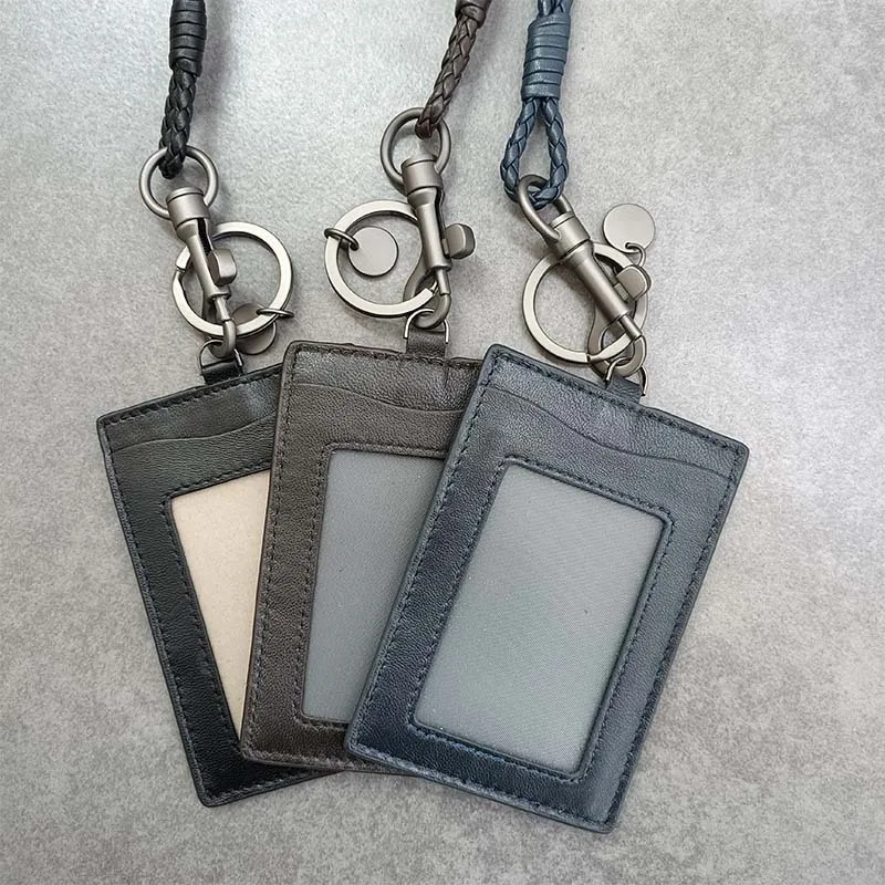 handcrafted-genuine-leather-id-card-holder-cord-neck-strap-bus-pass-lanyard-men-women-business-card-case-casual-simple-style