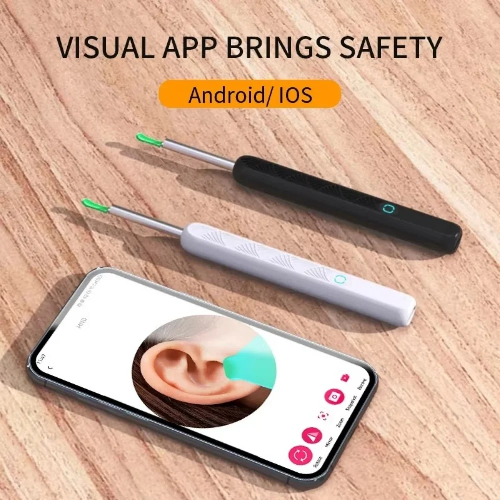 HD Wireless Visual Ear Otoscope 1080P LED Light Camera Soft Silicone Tips Ear Wax Removal Cleaning Tool for Kids Adults