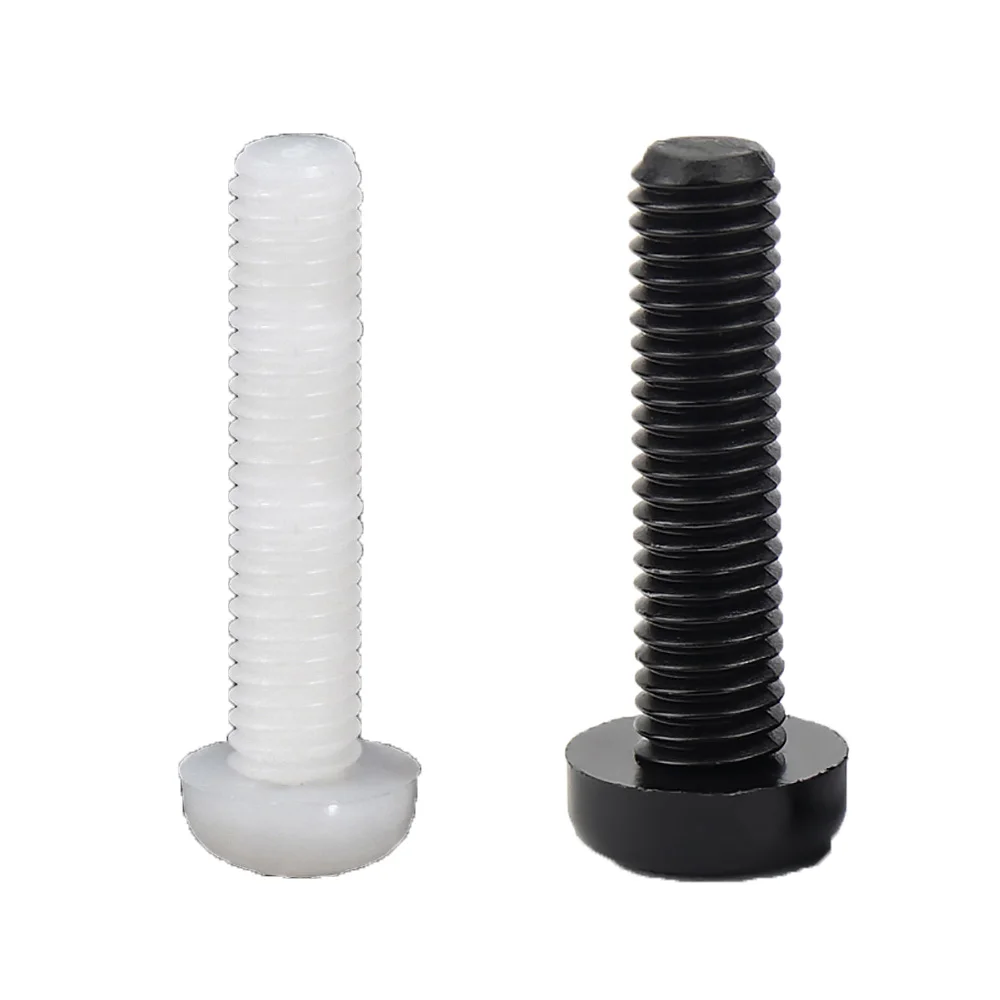 Nylon Round Pan Head Phillips Screws Bolts Black,White M2 M3 M4 M5 M6 Plastic Insulation Cross Recessed Round Head Screw