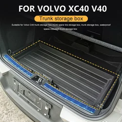For Volvo C40 Trunk storage box XC40 spare tire storage box Rear compartment Waterproof car accessory
