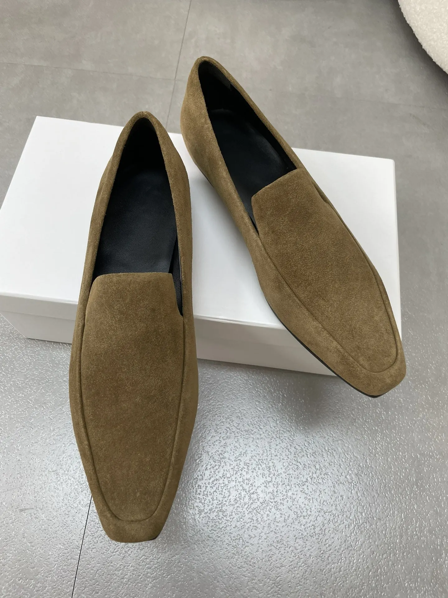 Soft Loafers For Women In Suede Leather High Quality Flat Shoes Woman 2024 Trend