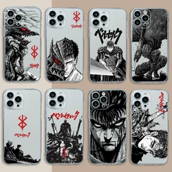 Berserk Guts Hot Blood Anime Phone Case For Xiaomi Redmi Note 13 12 12C 11 10 10C 13C 10s 9 9s 9A 9T 9C 8 7 Pro Max 4G 5G Cover