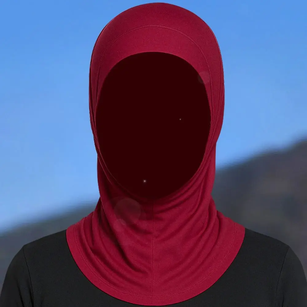 Eleganter Hijab-Schal aus Eisseide für Damen, Nackenschutz, Sonnenschutz, sofort tragbarer Hijab, leicht, einfarbig, sofort tragbarer Hijab für Damen – Detail 11