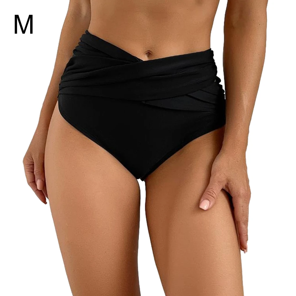 Women Simple Design Swim Briefs Pool Party Swimwear Surfing Snorkeling Swimsuit Water Sports Underwear Black S