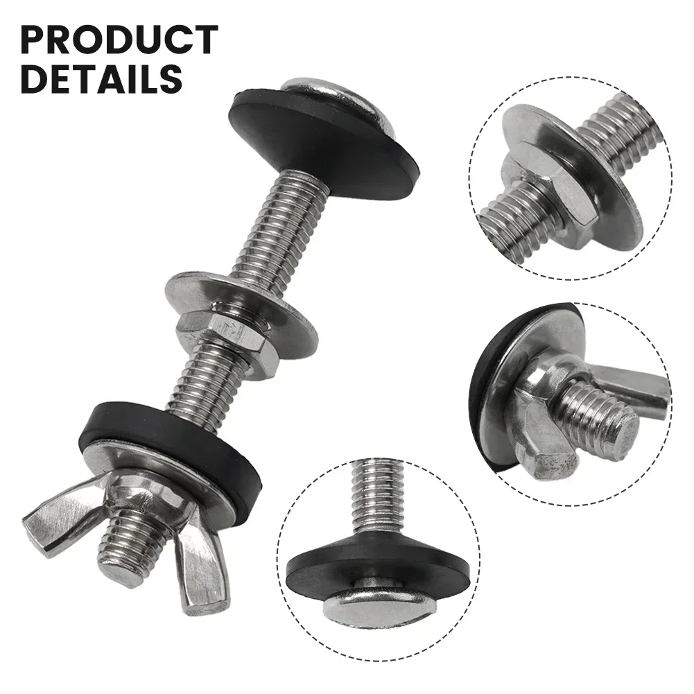 

Комплект в разобранном виде, болты для бака, детали для унитаза, 2 шт., 74*8 мм, фиксированный болт, винт, уплотнительное кольцо, серебро + черный, аксессуары для унитаза