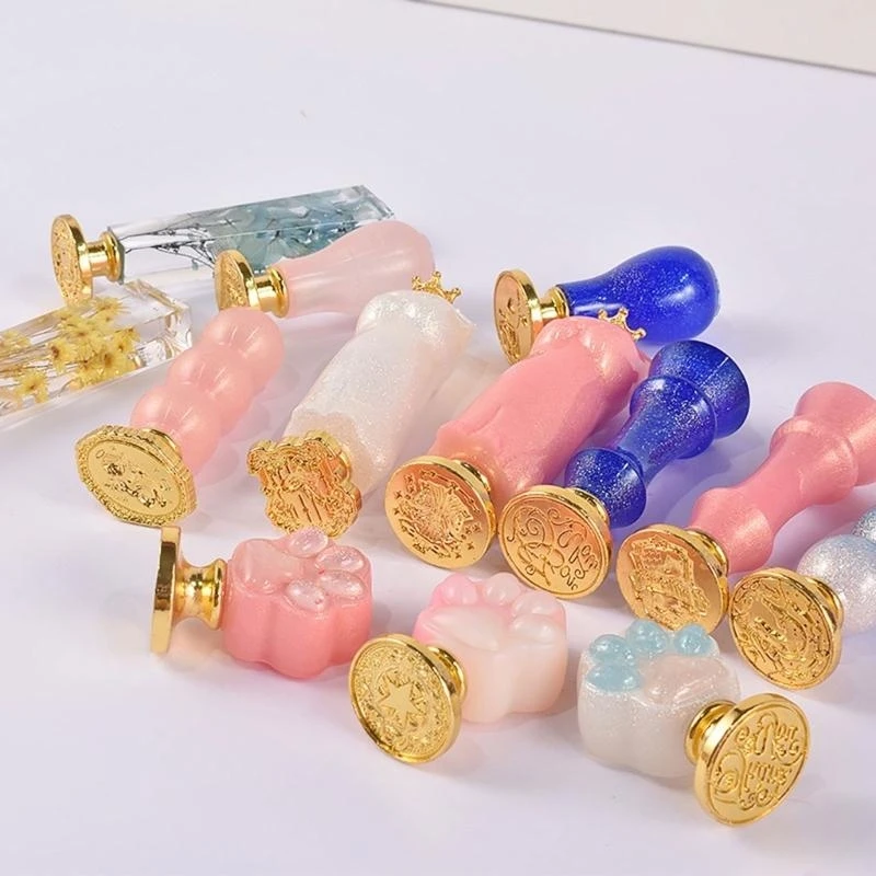 62KE Crystal Handle Mold Wax Seal Stamp Handle Resin Mold Sealing Wax Stamp Handle Mold for DIY Stamp Auxiliary Tool Making