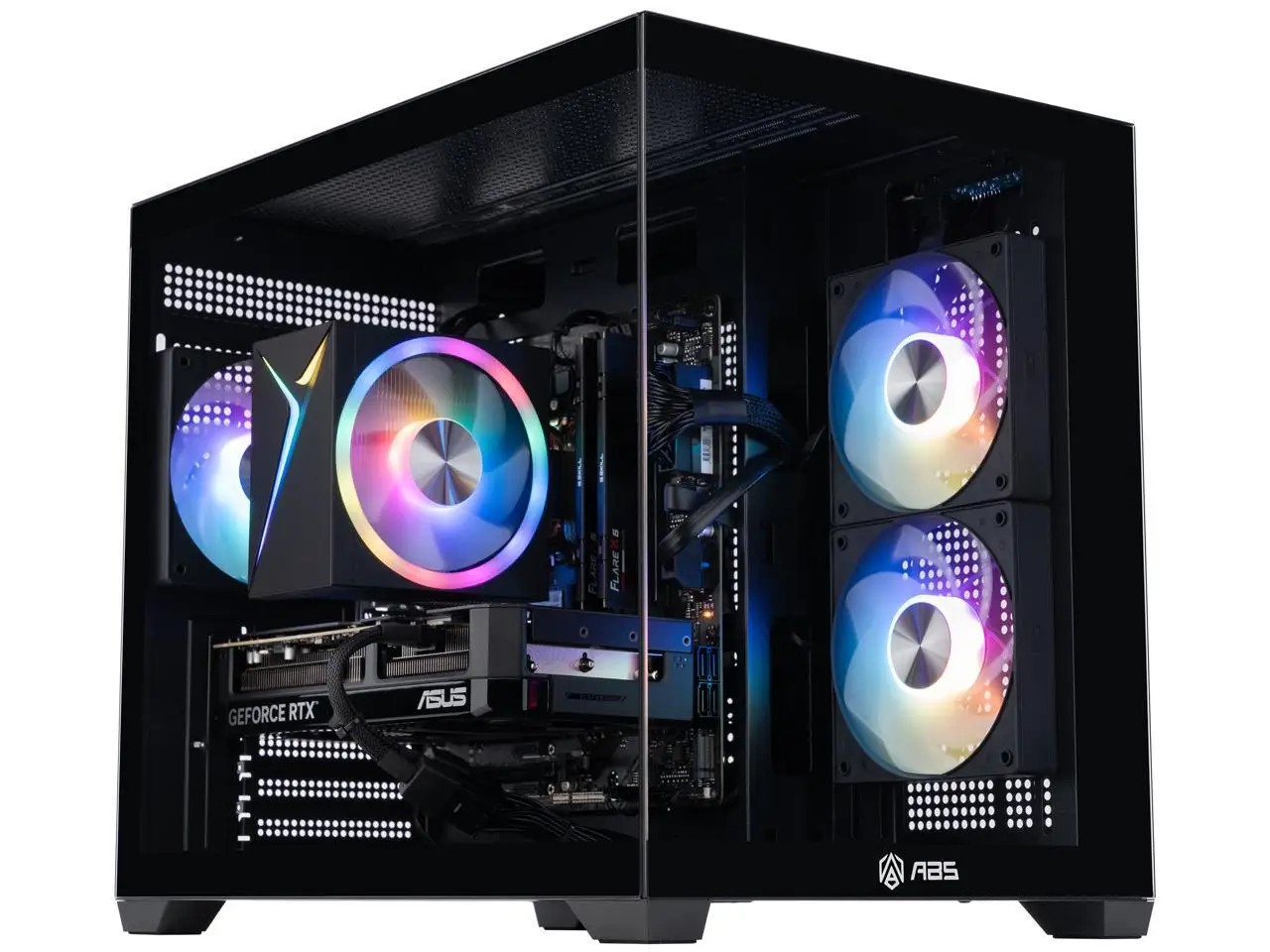 ABS Flux II Aqua Prebuilt Gaming PC - Windows 11 - Intel Core i7-14700F - GeForce RTX 5070 12GB - DLSS 4 - 32GB DDR5 - 1TB NVMe SSD