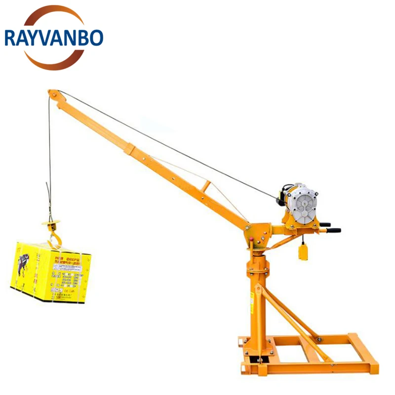 200-1000kg Portable Mini Crane Machine Construction Equipment Outdoor Mini Lifting Crane