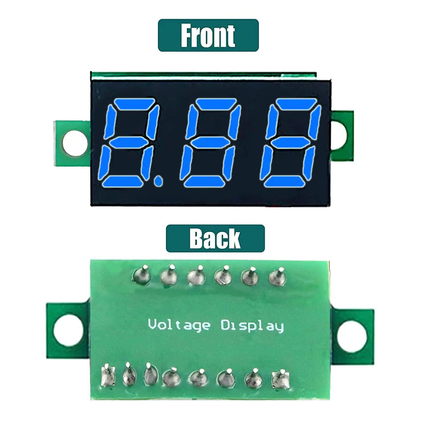 Mini 0.28,0.36,0.56 3 Digit LED Display DC 2.5-30V 0V-100V 2/3 Wire 3 Digit Voltage Panel Meter Display LED Color