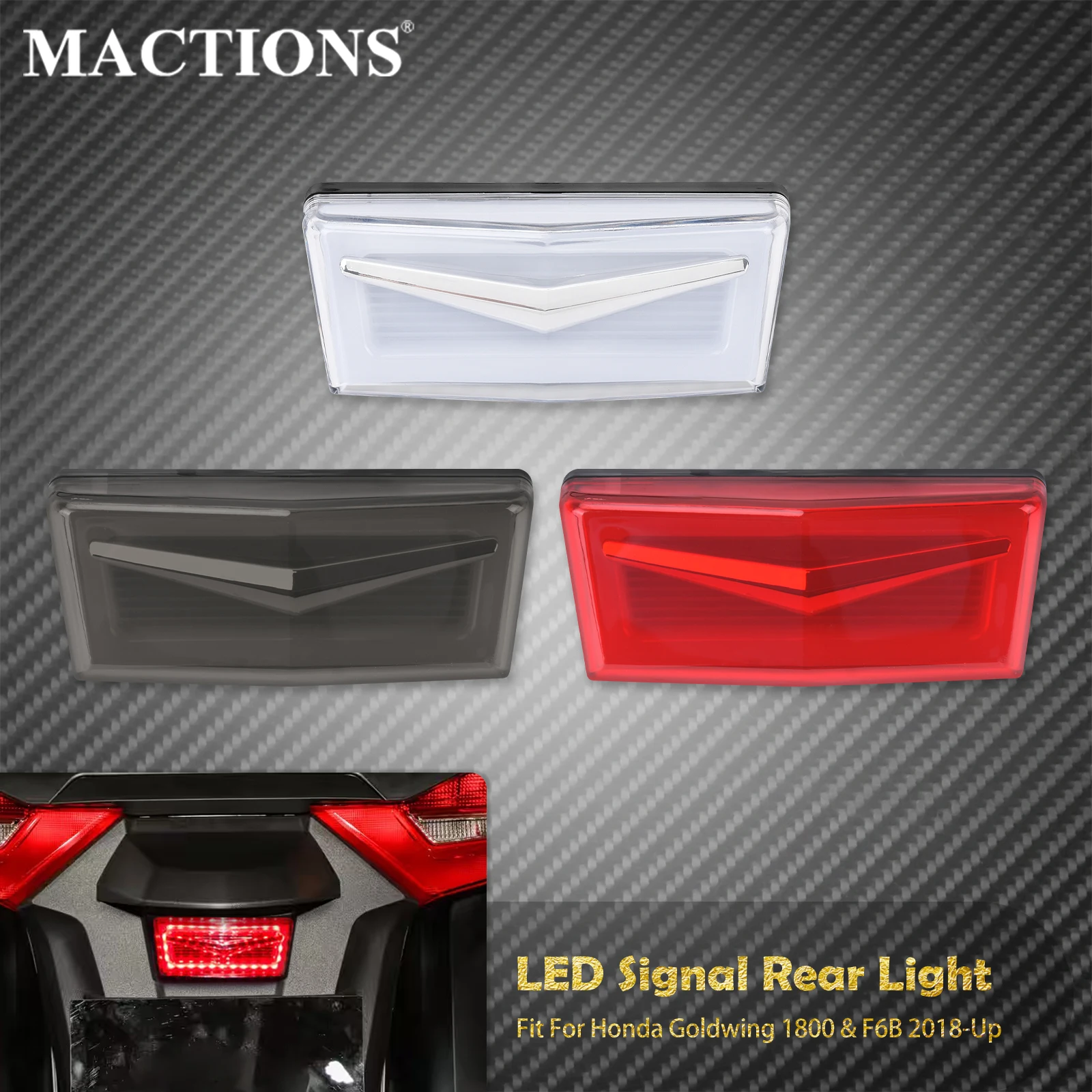 

Motorcycle Rear LED Brake Light Reflector Saddlebag Accents Lamp Taillight For Honda Gold Wing 1800 DCT Tour F6B 2018 2019-Up
