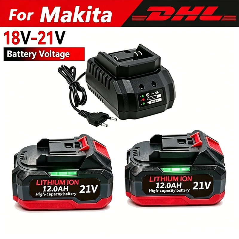 For 18V-21V  Tool Lithium Battery 6.0ah 9.0ah 12.0ah Fast Charging Safety Certified for Electric Drill/Driver Tools