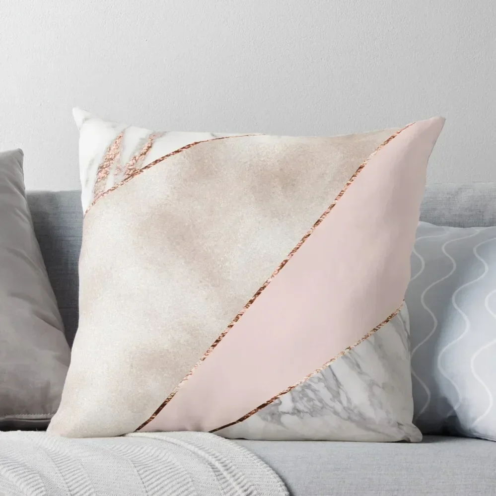 Spliced mixed rose gold marble Throw Pillow christmas ornaments 2025 Cushions For Decorative Sofa luxury sofa pillows pillow