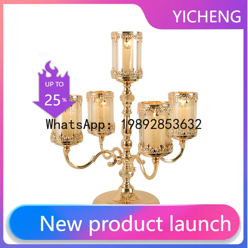 

Zz retro light luxury candle holder ornament romantic candlelight dinner props table candle