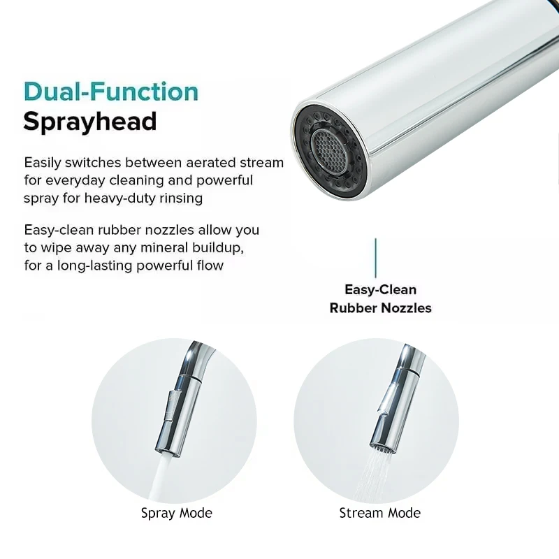 Chrome Pull Out Kitchen Faucets 360° Rotation Kitchen Mixer Tap Single Lever Mixer Tap Kitchen Sink Cold Hot Water Tap