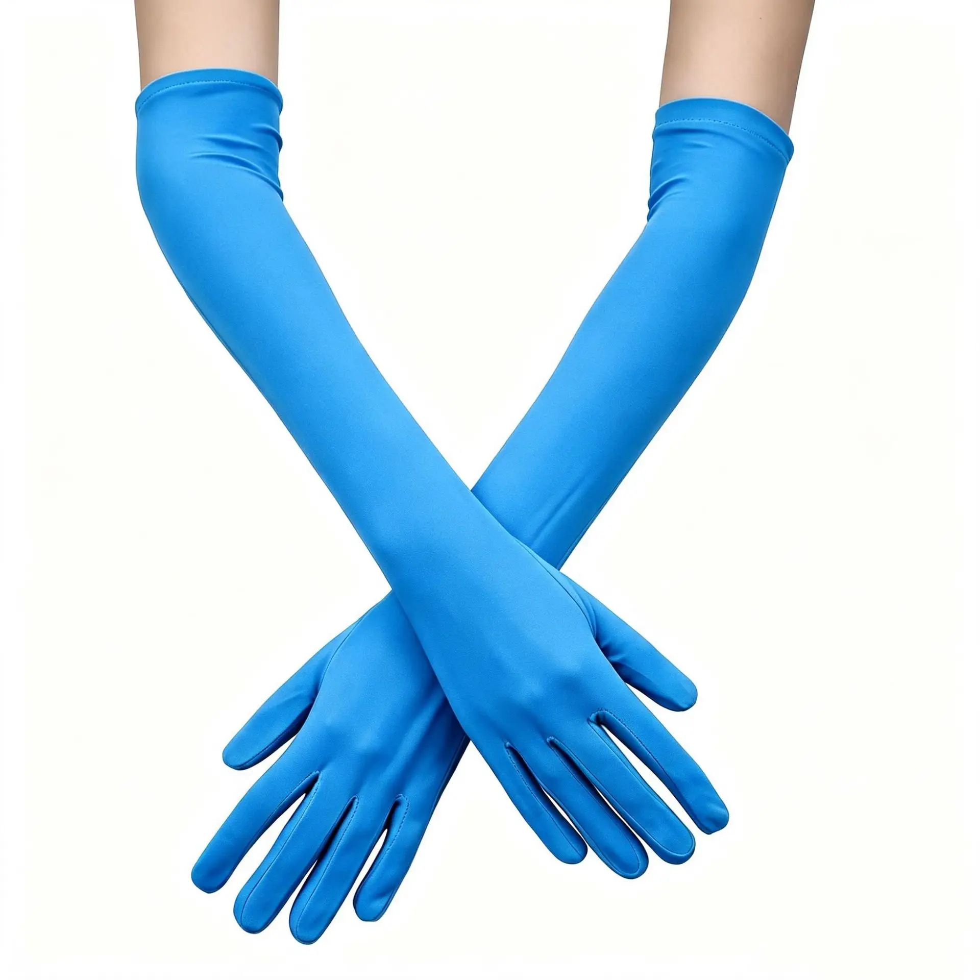 Gloves 45cm Halloween Medium Long Milk Silk Decoration High Elastic Etiquette Stage Performance Women Soft Stretchy Lightweight