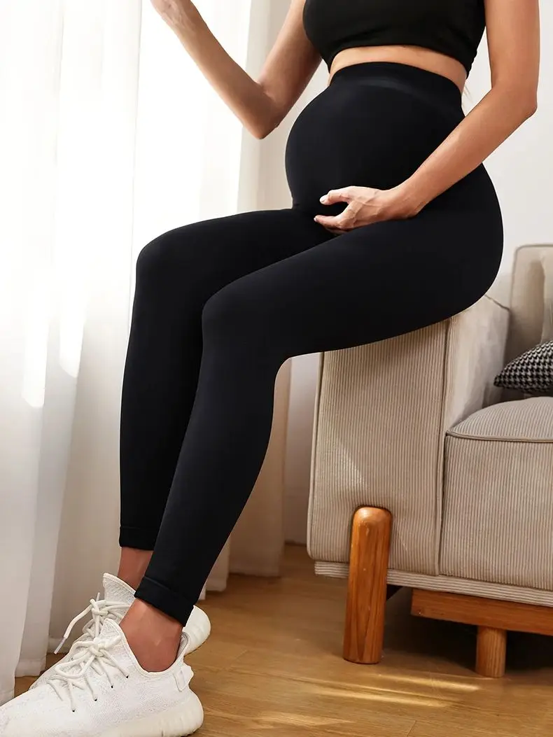Maternity Yoga Pants Women High Waist Butt Lifting Non-Muffin Top Comfortable Stretchy Pregnancy Bottoms for Exercise