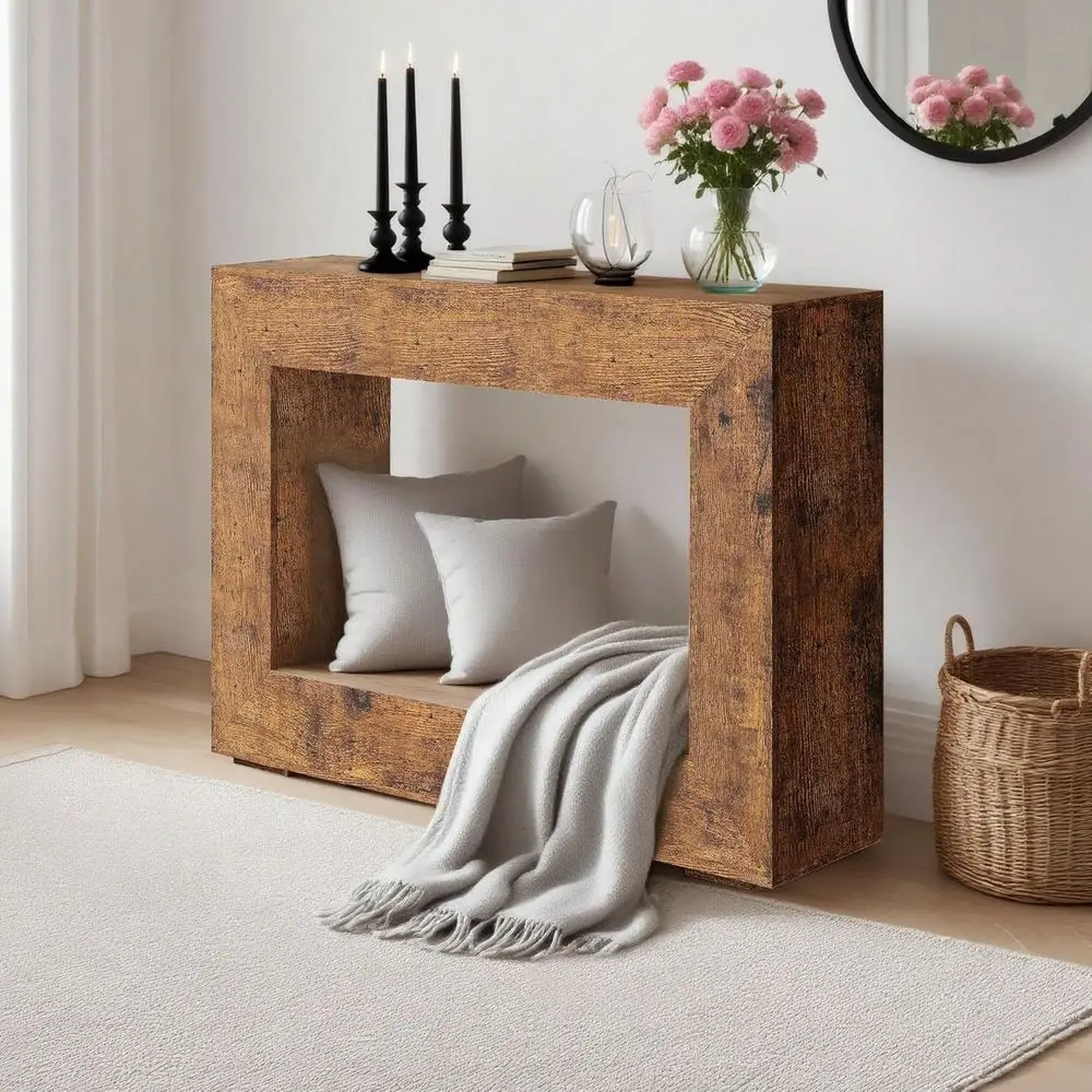 

47Inch Long Console Table For Entryway, Farmhouse Narrow Sofa Table Behind The Couch With Storage For Hallway, Living Room, Foy