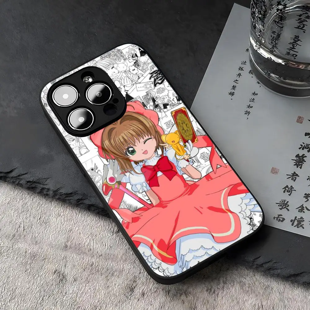 CardCaptor Sakura Anime Phone Case Tempered Glass For iPhone 16 13 14 12 15 11 Pro Max Plus Mini X XR SE2020 Coque