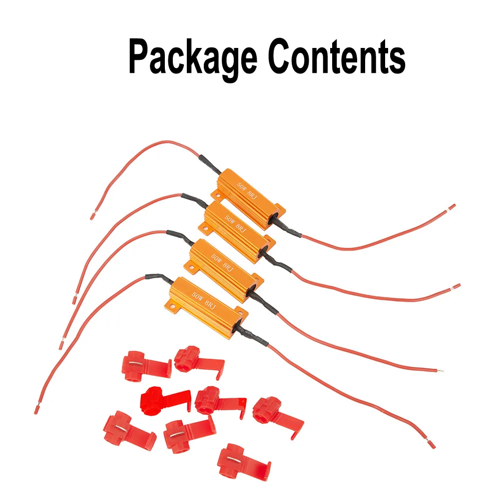 Decoders T-taps Flash LED Load Resistors Turn Signal Lights blinking Tool Accessories 50W 8ohm Fix 12V-24V Kit