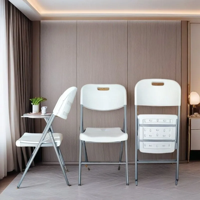 

Simple Folding Chair Home Dining Chair Adult Office Computer Chair Plastic Foldable Portable Leisure Chair