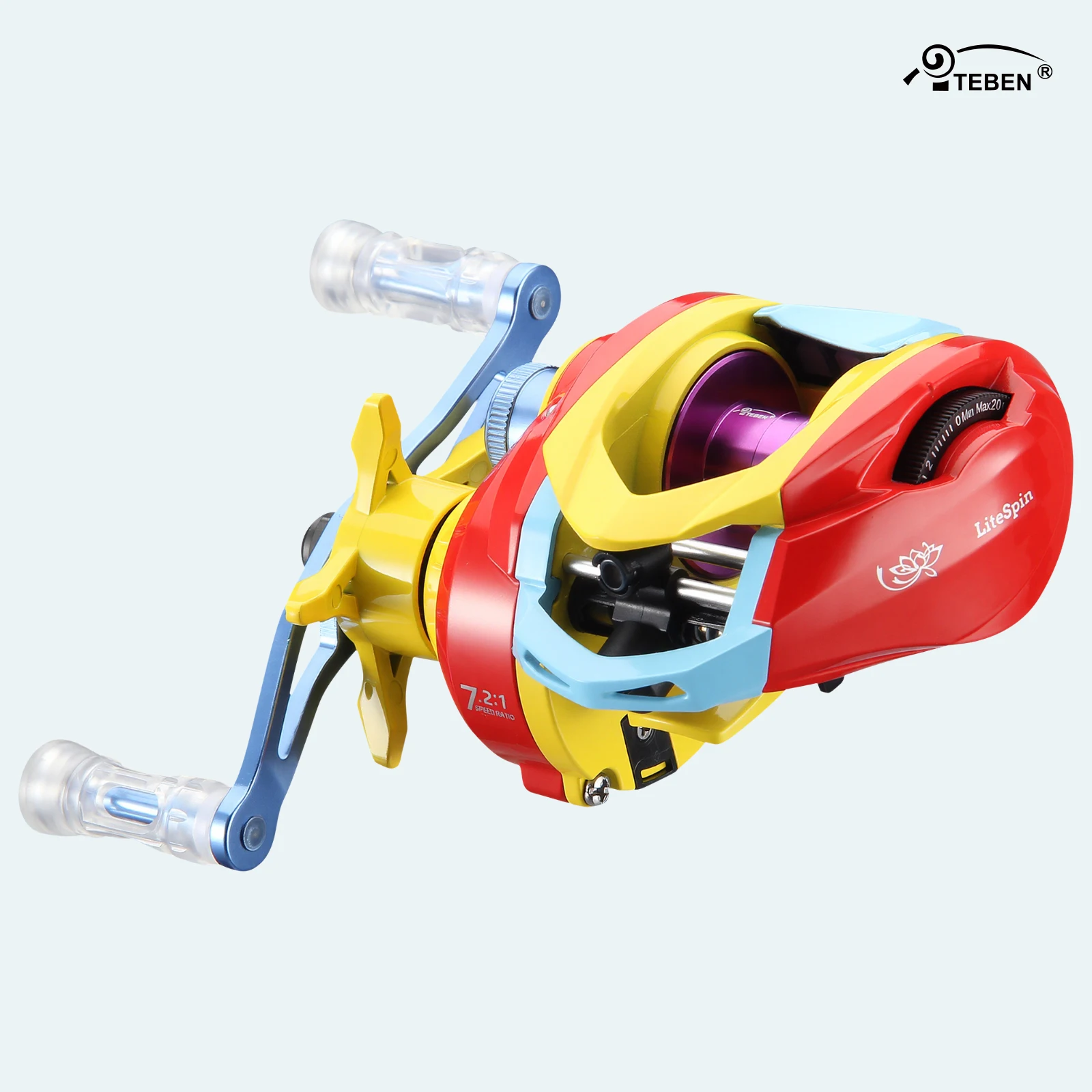 

TEBEN LSY Carbon Fiber Baitcasting Reel Ultra-Lightweight 5+1 Stainless Steel Bearings 7.2:1Gear Ratio For Freshwater Saltwater