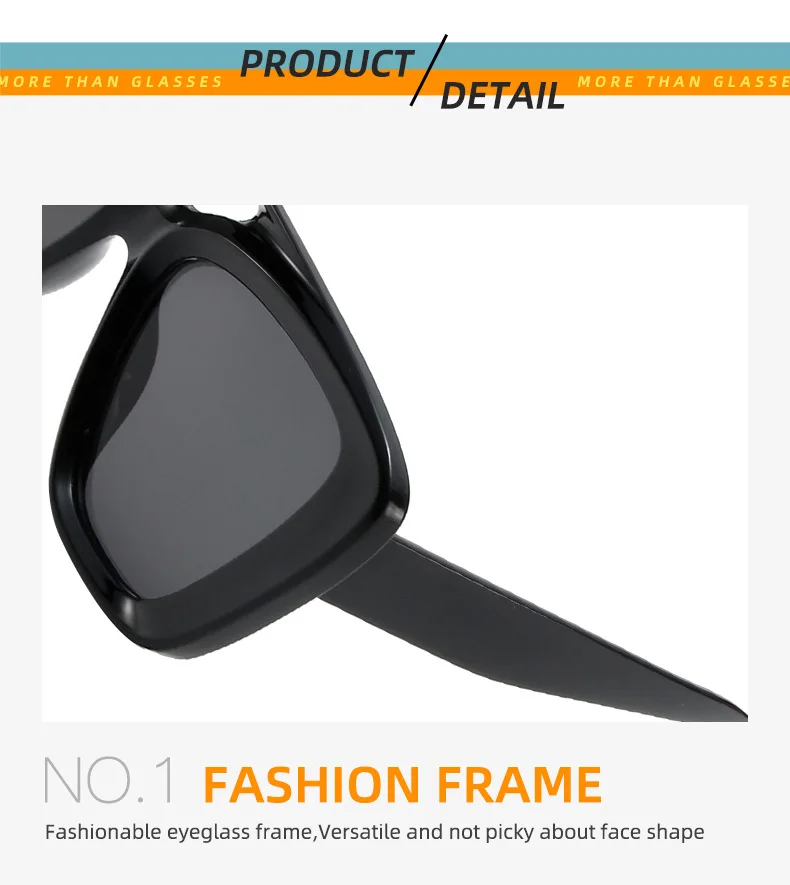 Neue Vintage Quadratische Sonnenbrille für Damen und Herren Marken-Rechteck-Sonnenbrille Ovale Brillen für Männer und Frauen – Detail 19