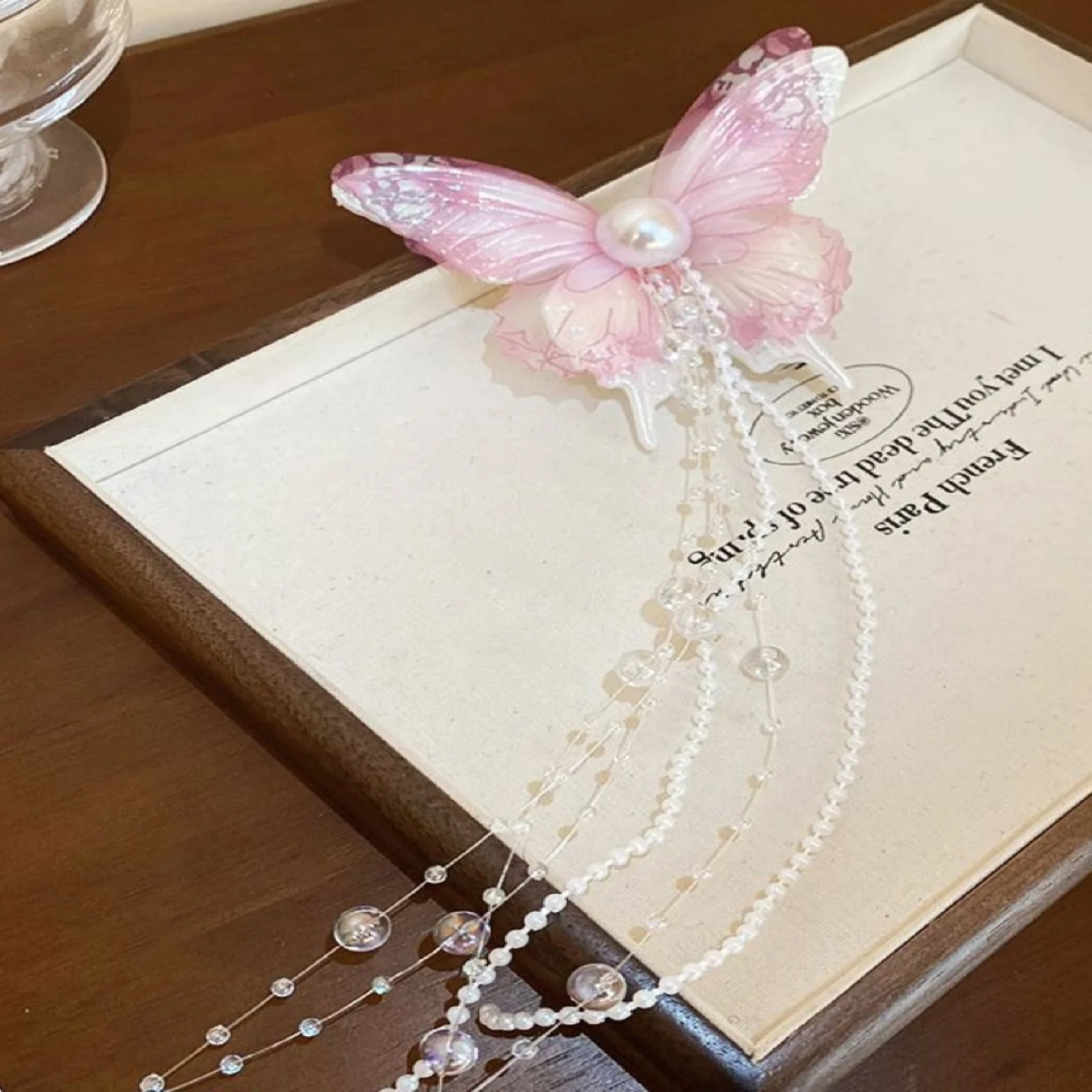 1PC Spirituelle Haar Karte Schmetterling Quaste Haar Clip Weibliche Lange Quaste Anhänger Haar Zubehör Super Fee Nische Foto Kopfbedeckungen – Detail 4