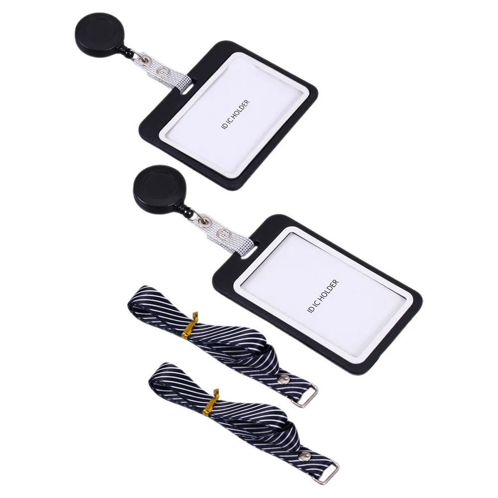 

2Pcs Work Badge Holder Clear Card Sleeves Anti-Scratch Transparent Cards Cover Protective Organizer for Id Cards