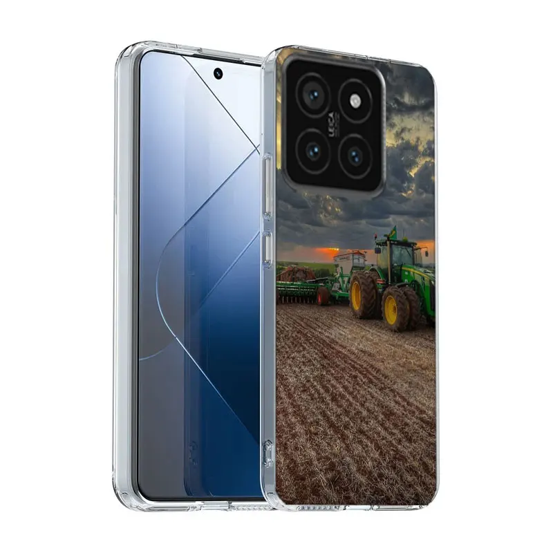 Farm Machinery Harvesters Clear Phone Case For Xiaomi Poco X6 X5 Pro X4 X3 NFC F4 GT F6 F5 F3 M5 M5S M4 M3 Pro F2 F1 TPU Pattern