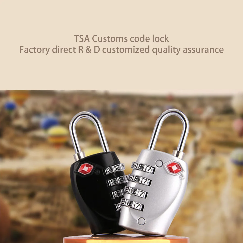 Travel Anti-theft TSA Customs lock Luggage padlock Zinc alloy four-digit password combination lock robust