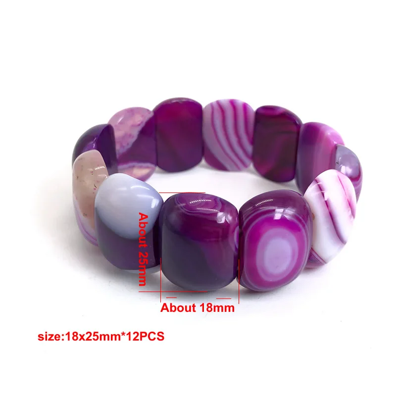 Natürliche botswana achate/Sardonyx stein perlen armband natürliche edelstein stein armreif feine schmuck frau für geschenk 18*25mm