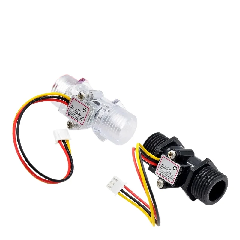 

Transparent black flowmeter YF-201C water flow sensor turbine flowmeter 4-point flow sensor