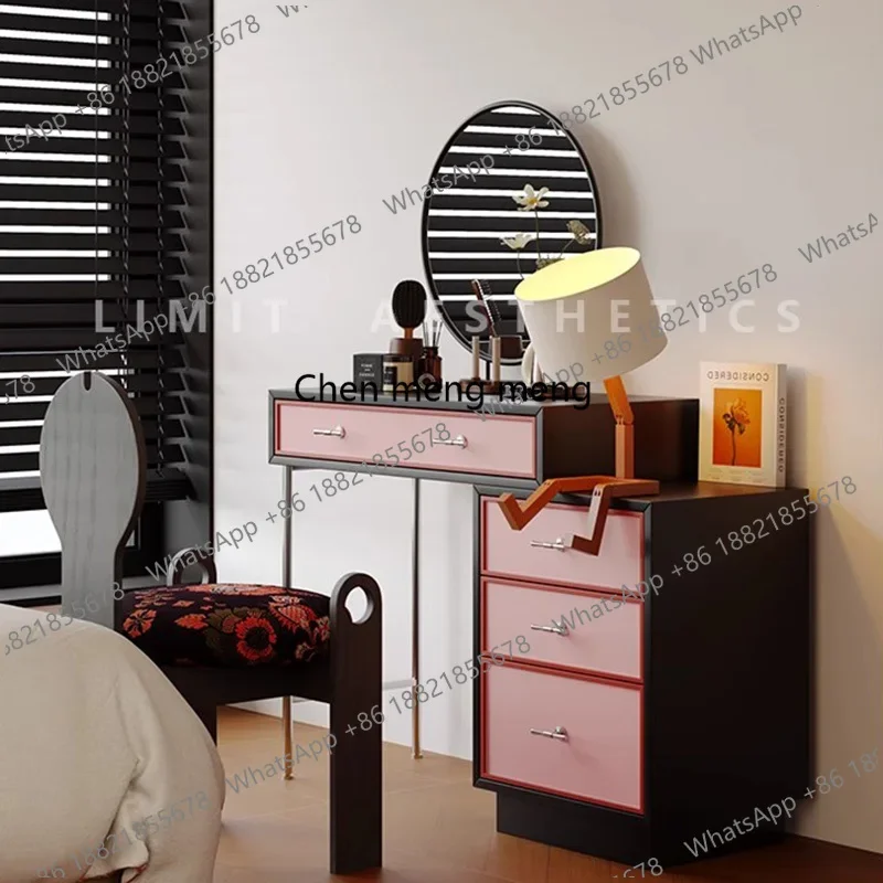 Pink Bedroom Vanity Table Cosmetics Garden Desk Storage Dressing Table Chair Jewelry Living Room Penteadeira Home Furniture