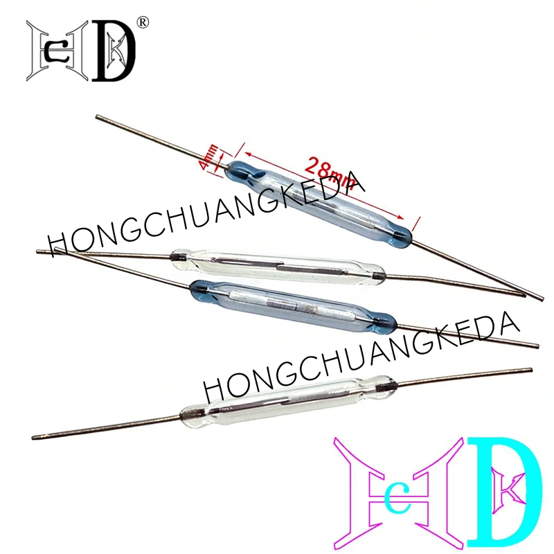 10pcs Dry reed switch MKA42801 normally open type 4*28mm AT4-28 magnetic reed switch with magnetic induction