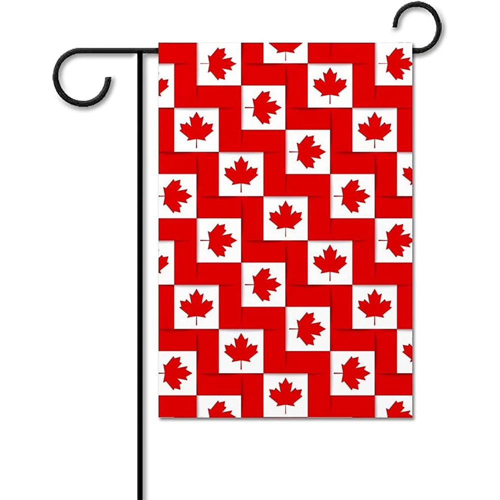 Farmhouse Outdoor Yard Flag, Garden Banner, Canada Flag, 30x45cm, 2Pcs