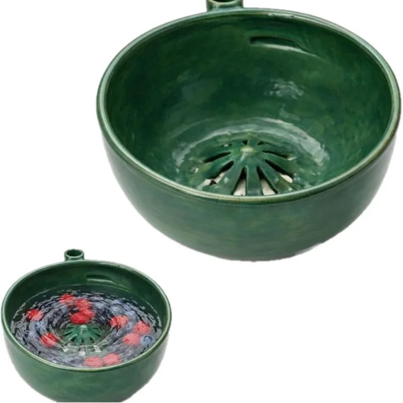 Self Spinning Berry Washing Bowl Multi-use Drain Colander with Water Guide, Berry Washer Strainer Bowl for Kitchen Prep, Home
