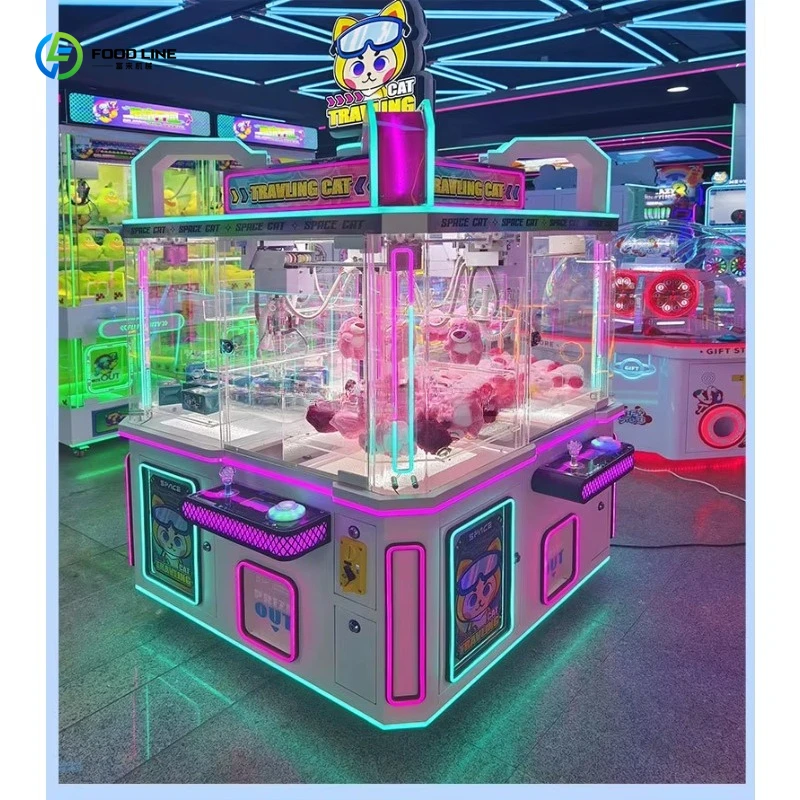 Customized Factory Claw Grab Game Machine Sheet Metal Plastic English Children Coin Game Machine