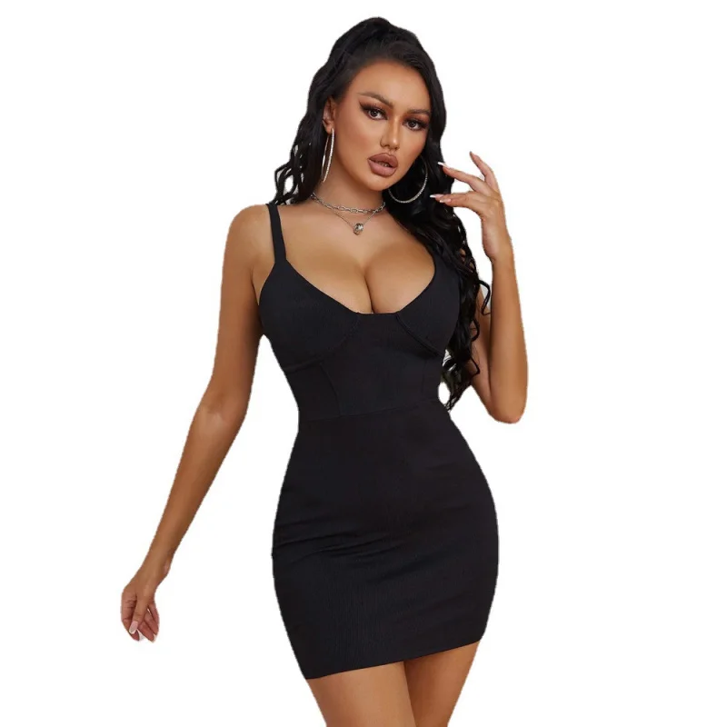 YQ1-Dames Sexy Backless Taille-Knipperende Bodycon Gebreide HemdjeY2KEvening Dressparty jurk