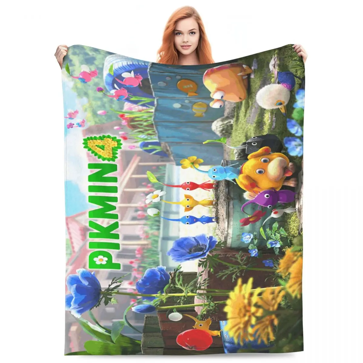 Pikmin Blankets Fleece Sofa Throw Blanket Multi-function for Couch Bedding Office Throws Bedspread Quilt