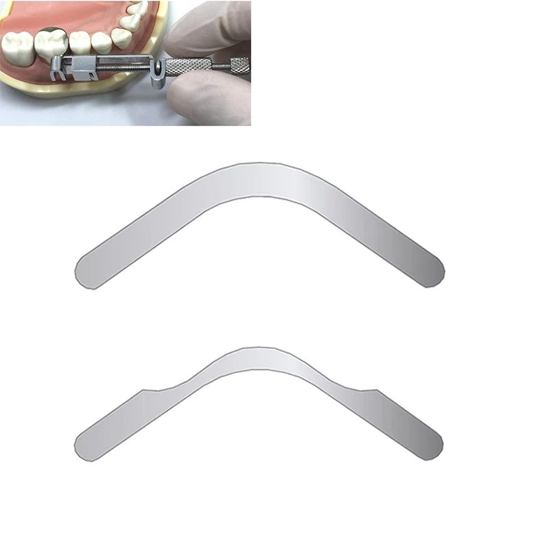 20Pcs Dental Tofflemire Matrix Gingival Wall Lift Large Curvature Sectional Contoured Matrices Matrix Bands Tooth Repair Tools