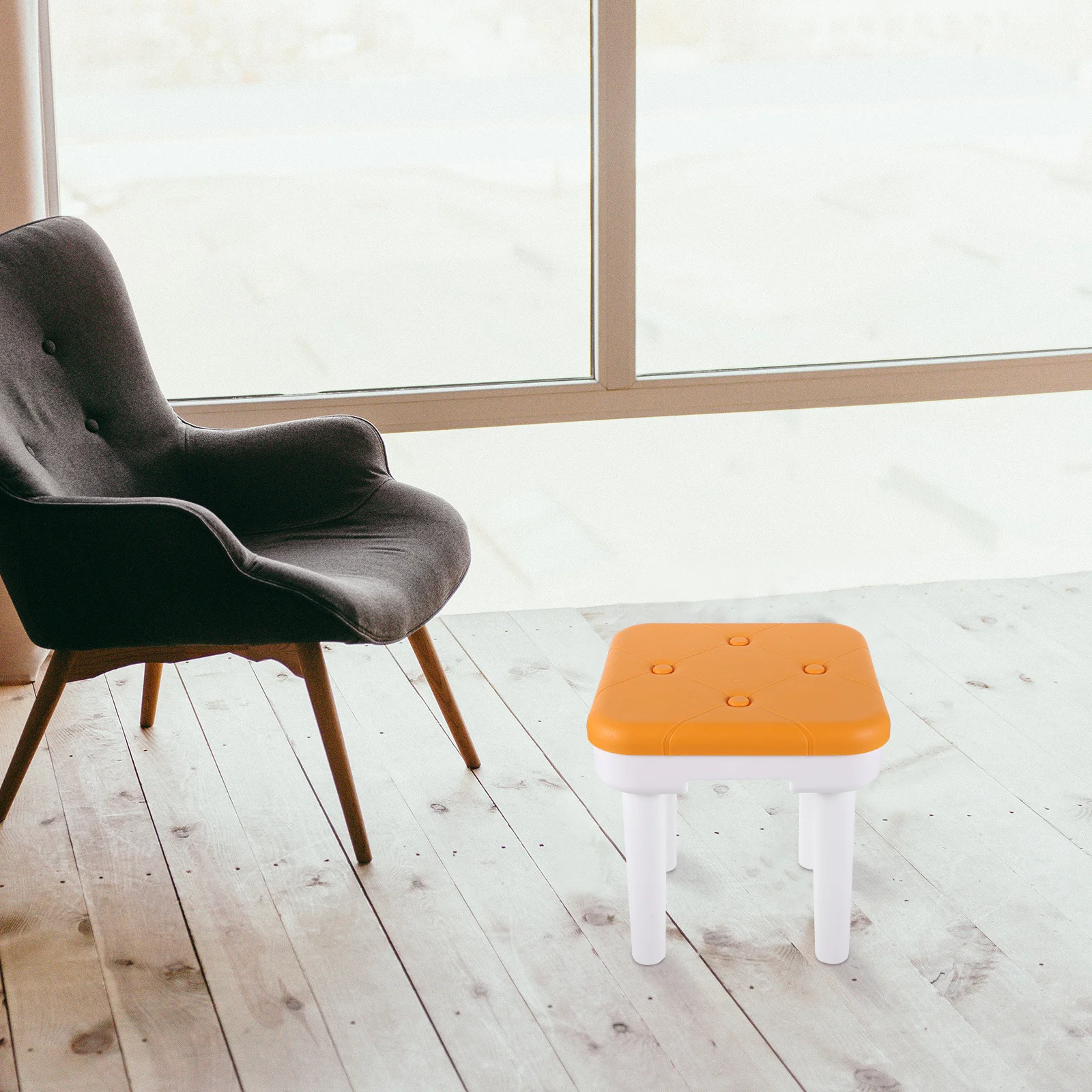 

Imitation Small Low Kids Foot Stool Sturdy Non-Slip Home Shoes Changing Stool Home Footstool Household Furniture