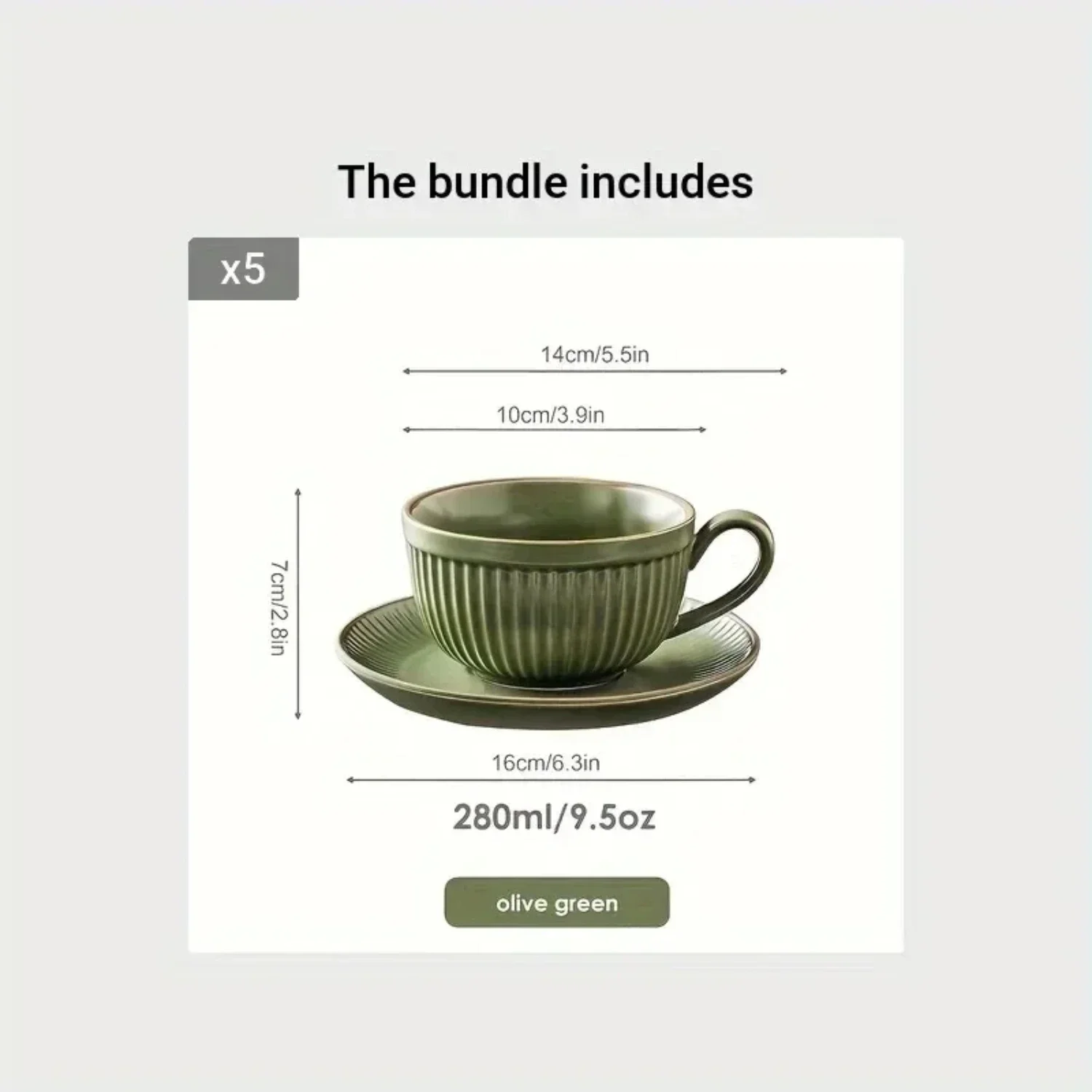 1 セット、コーヒーカップとソーサー、ラテカップ、ユニークなオリーブグリーンとロータスコーヒーカップ - 創造的なコーヒーカップとソーサー。