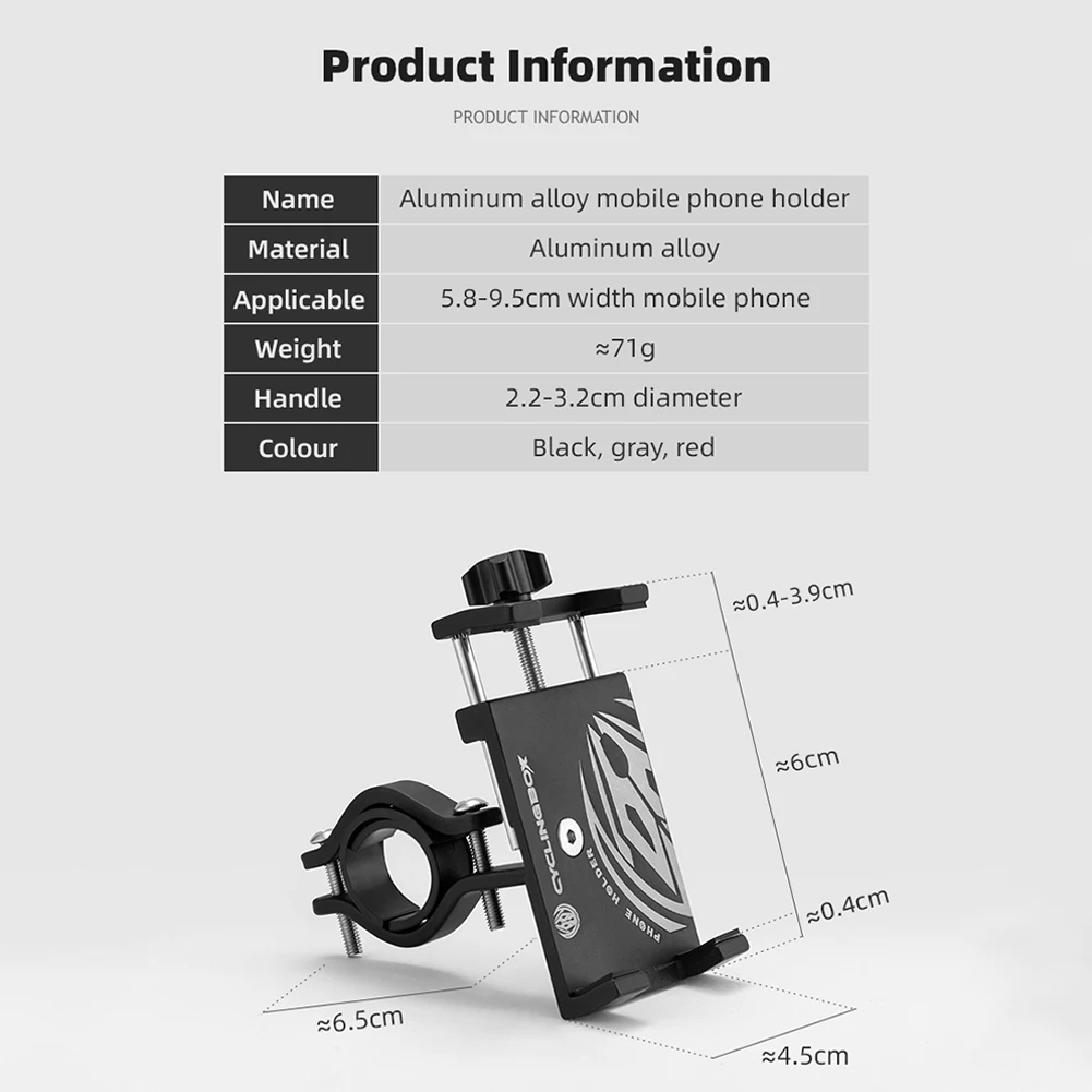 Bicycle Phone Holder Aluminum Alloy Mobile Phone Holder Mountain Bike Bracket Electric Scooter Phone Stand Cycling Accessories