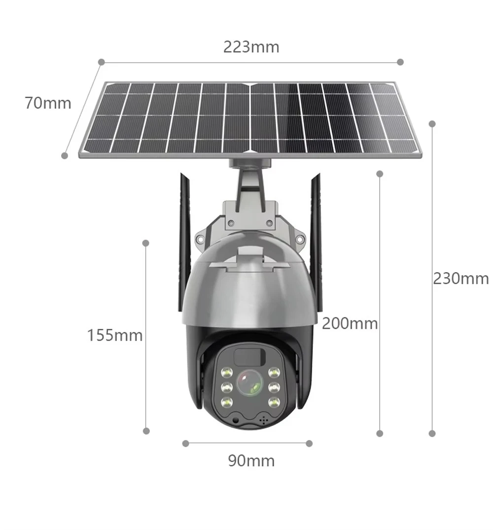 Telecamera CCTV 4G LTE alimentata a batteria UBOX Telecamera di sicurezza IP 4G PTZ esterna con pannello solare da 3 MP S10