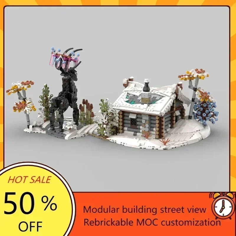 

1778PCS Custom MOC Modular Winter Deer Elf House Street View Custom Puzzle Educational Assembly Toy for Kids Technology Gift