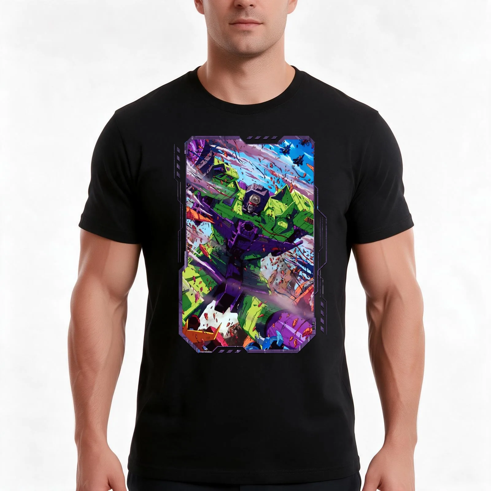 Devastator T-Shirt Summer Casual Cotton Tee Oversized Streetwear Tops Vintage Graphic Print Loose Fit Short Sleeve