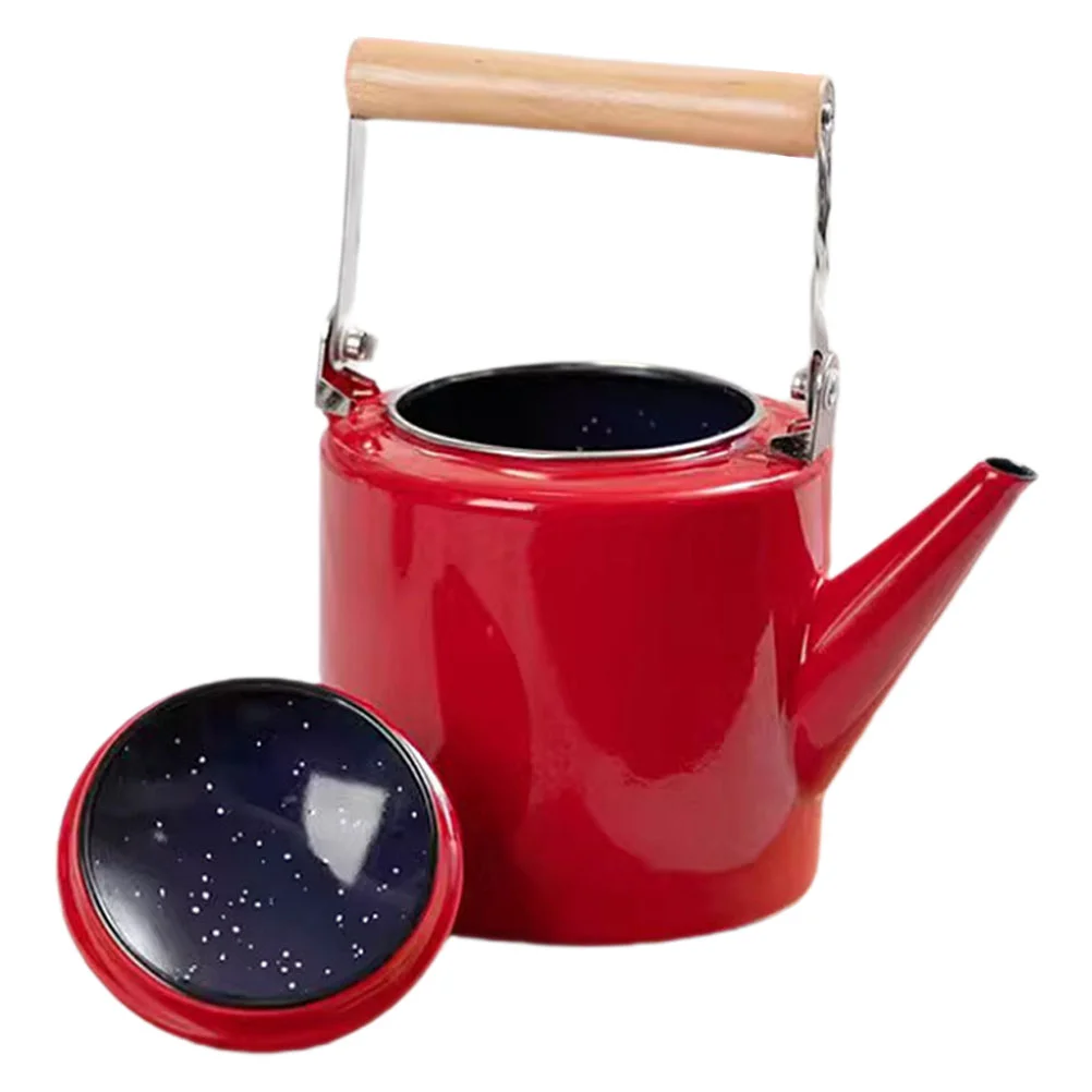 Teakettle給湯ケトル、エナメルコーヒーポット、家庭用植木鉢、24l