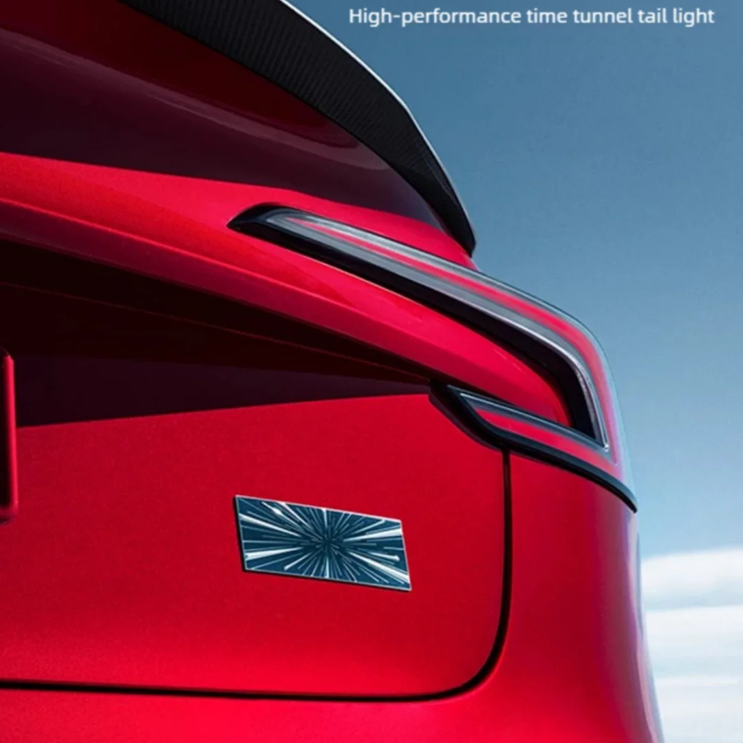 Real Carbon Fiber Is Used For The Tesla High-Performance Tail Emblem Upgrade Model 3P Time Tunnel Car Logo Plaid Car Accessories